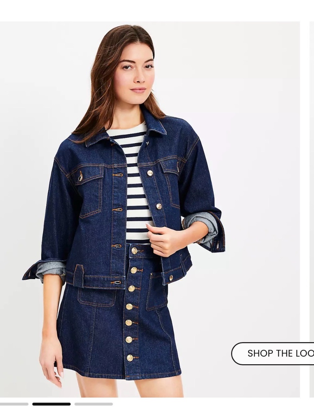 LOFT Tailored Denim Jacket Sz L